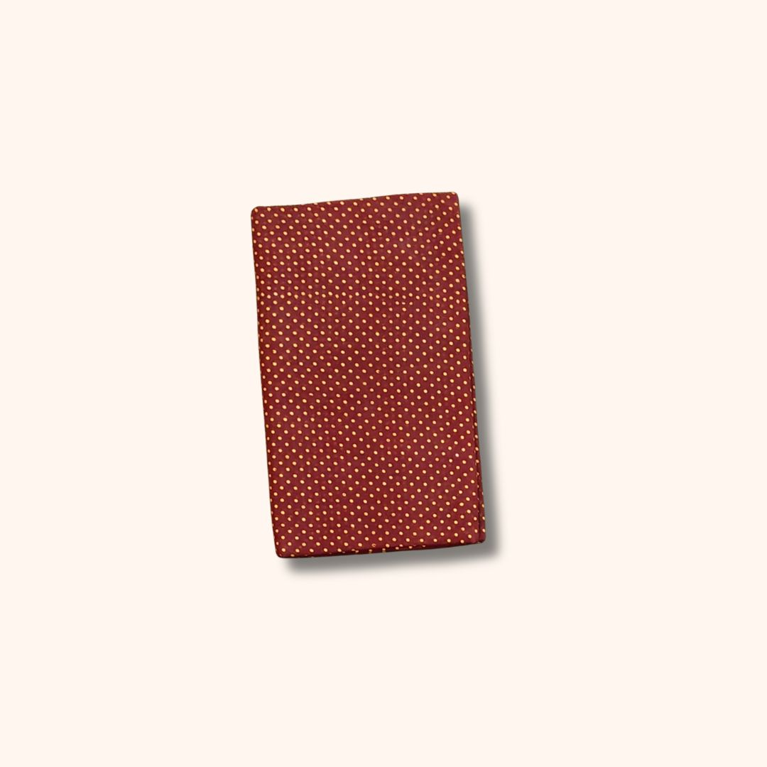 Maroon Sungudi Cotton Saree with Golden Polka Dot Design – Without Blouse