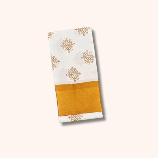 Authentic White Peacock Border Sungudi Cotton Saree