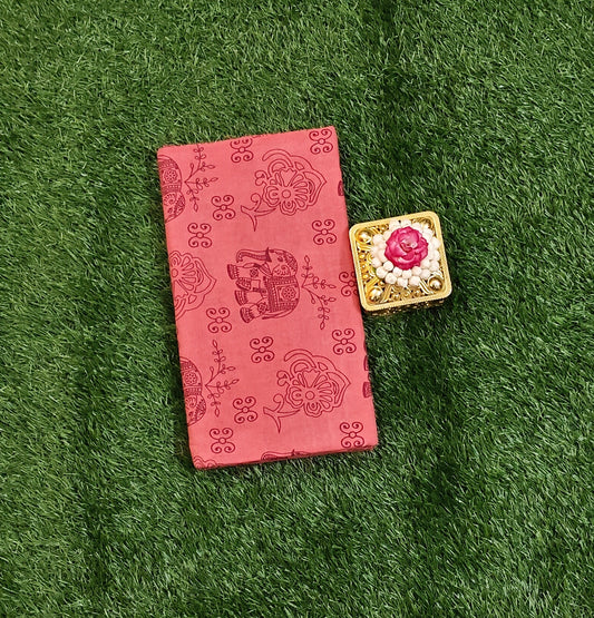 Beautiful Pink Sungudi Cotton Saree with Elephant Print Design