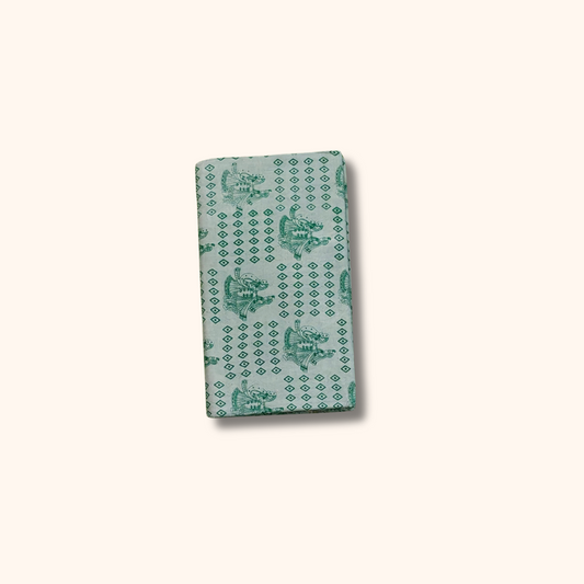 Light Mint Green Pure Sungudi Cotton Saree with Traditional Green Motifs & Gold Zari Border – No Blouse