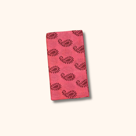 Pink Sungudi Cotton Saree with Paisley Print & Temple Border
