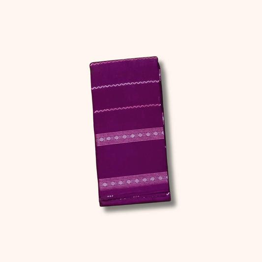 Purple Cotton Saree with Self Border
