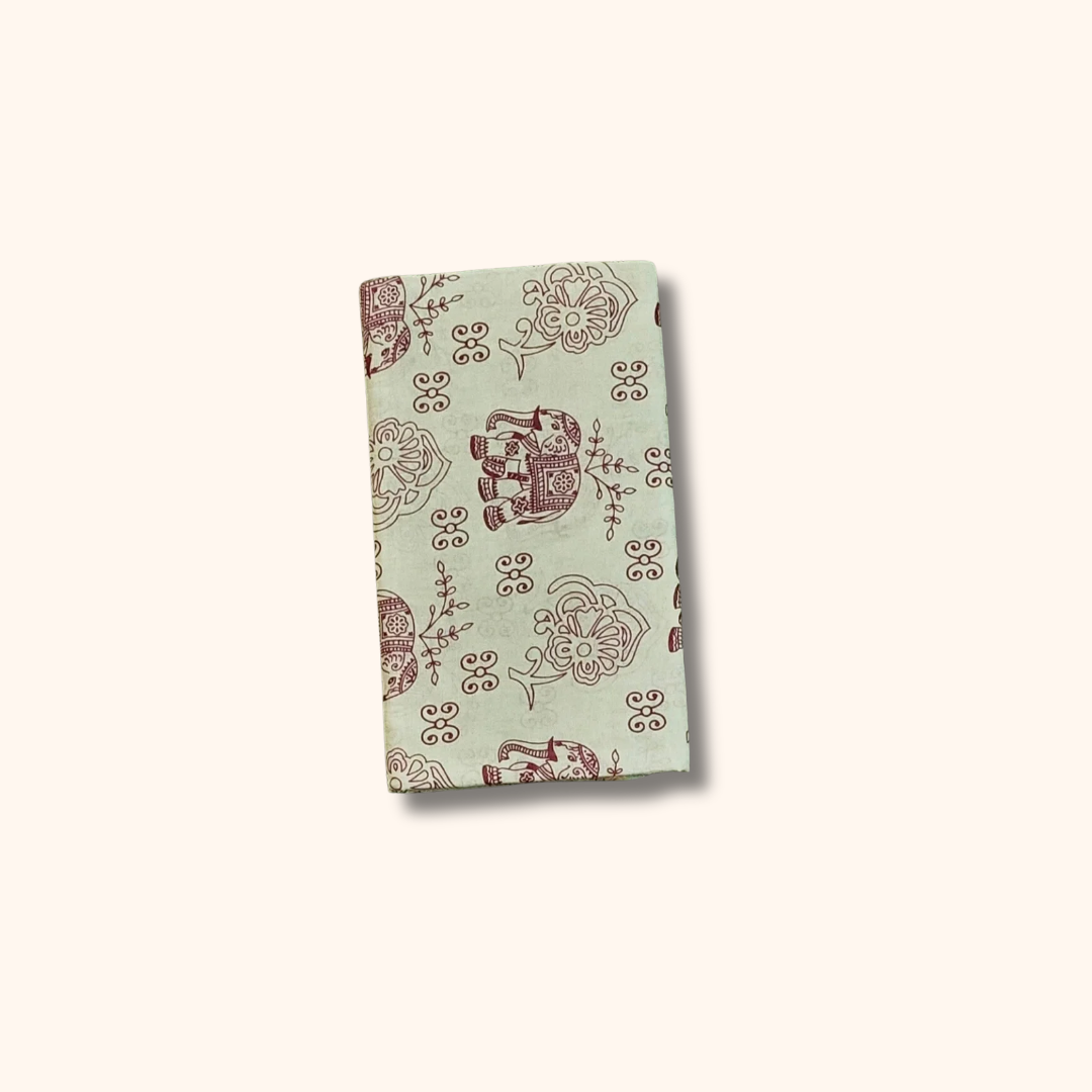 Sage Green Sungudi Cotton Saree with Elephant & Floral Motifs – Traditional Zari Border