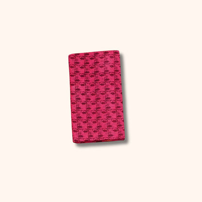 Pink Sungudi Cotton Saree with Black Traditional Motif & Temple Border – Without Blouse