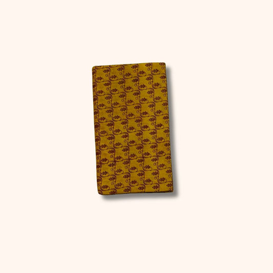 Mustard Yellow Sungudi Cotton Saree with Maroon Traditional Motif & Temple Border – Without Blouse
