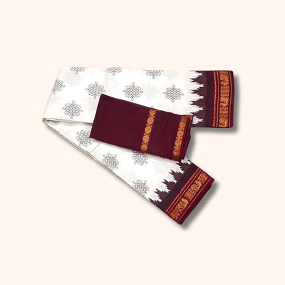 Traditional Kolam Design small Gold Zari Border – Separate Blouse Piece