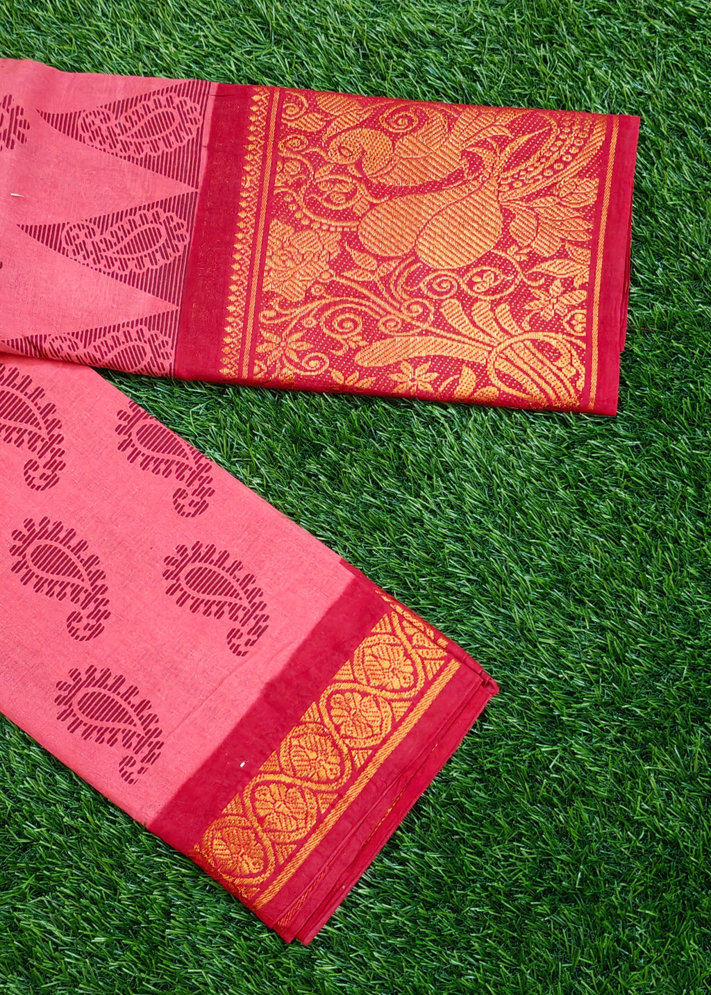 ❤️✨ Traditional Red Saree with Grand Golden Zari Work ✨❤️