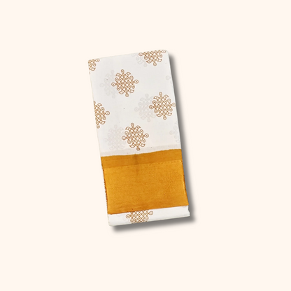 Authentic White Peacock Border Sungudi Cotton Saree