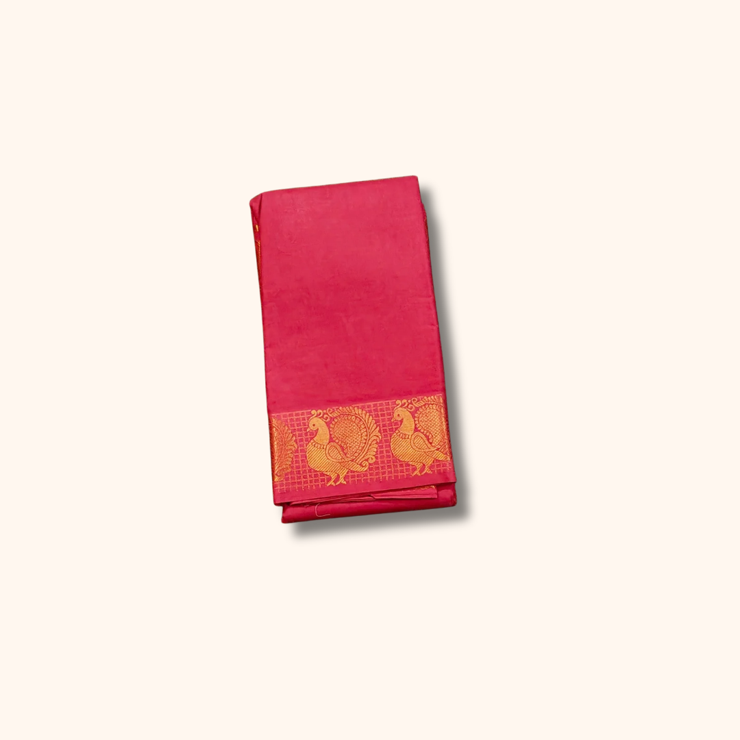 Red Pure Cotton Saree with Running Blouse
