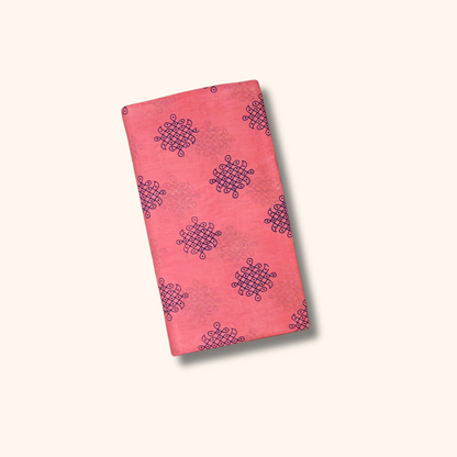 Rose Pink Sungudi Kolam Saree with Traditional Border