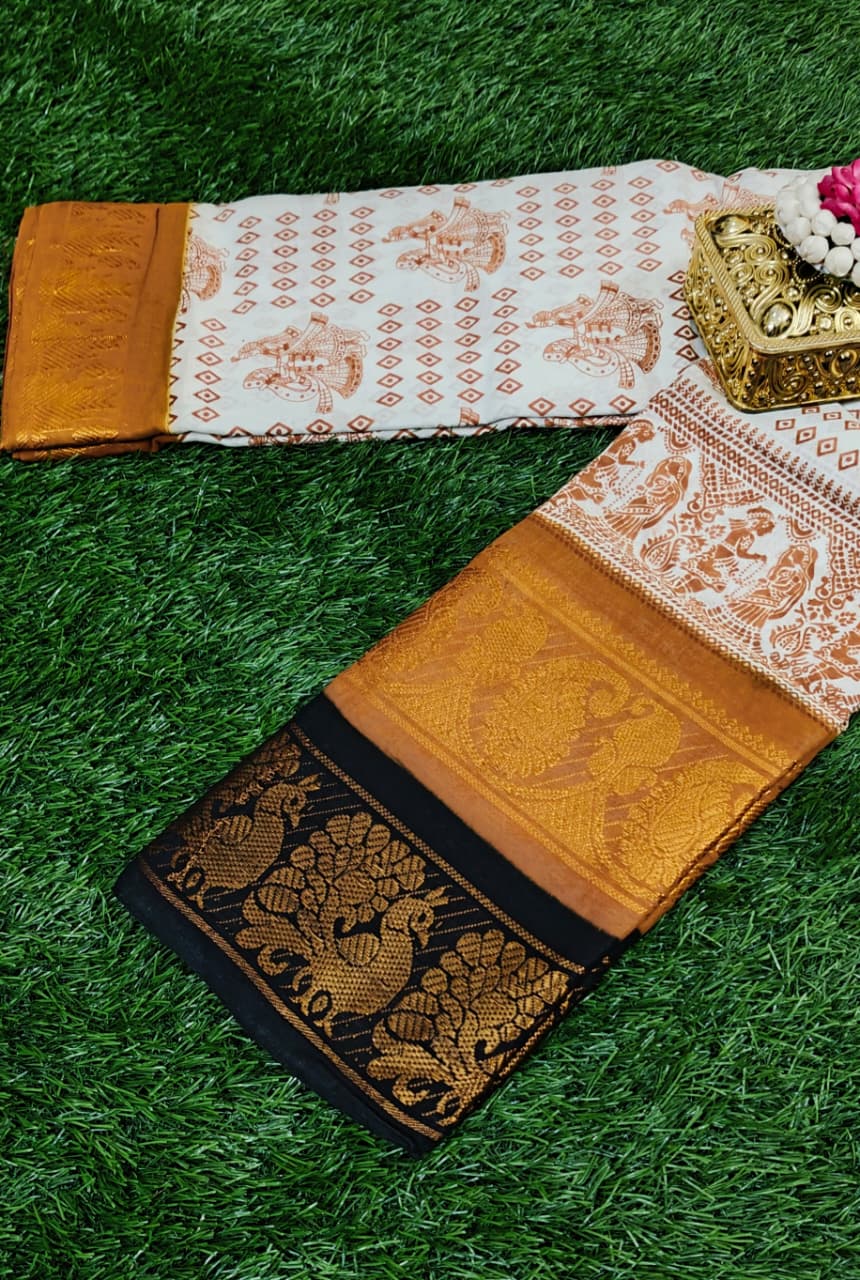 Traditional Retta Petta Sungudi –  Double Border Beauty