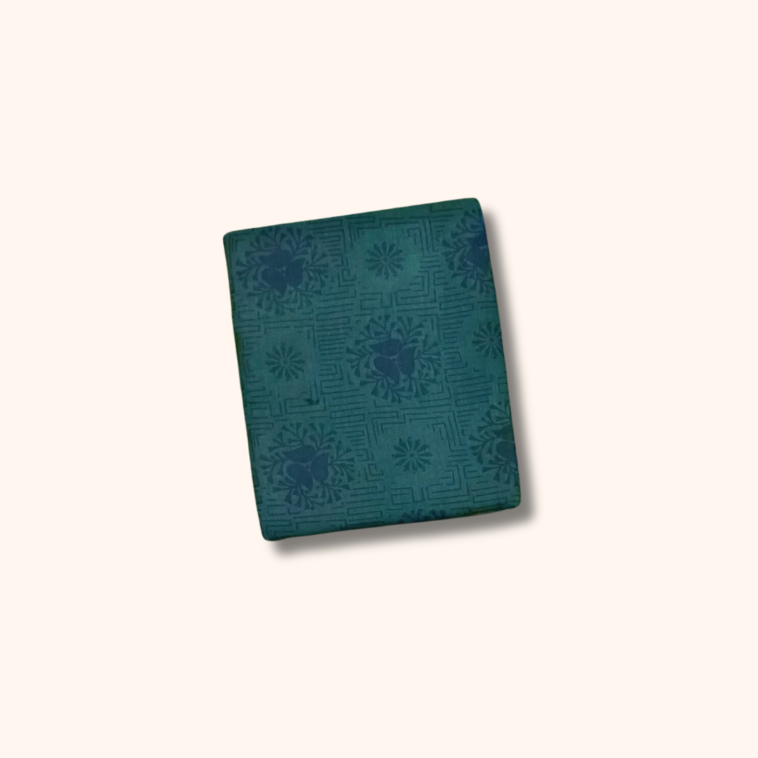 120s Count Vayal Cotton Saree – Peacock Green Printed Saree
