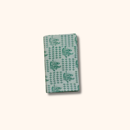 Light Mint Green Pure Sungudi Cotton Saree with Traditional Green Motifs & Gold Zari Border – No Blouse