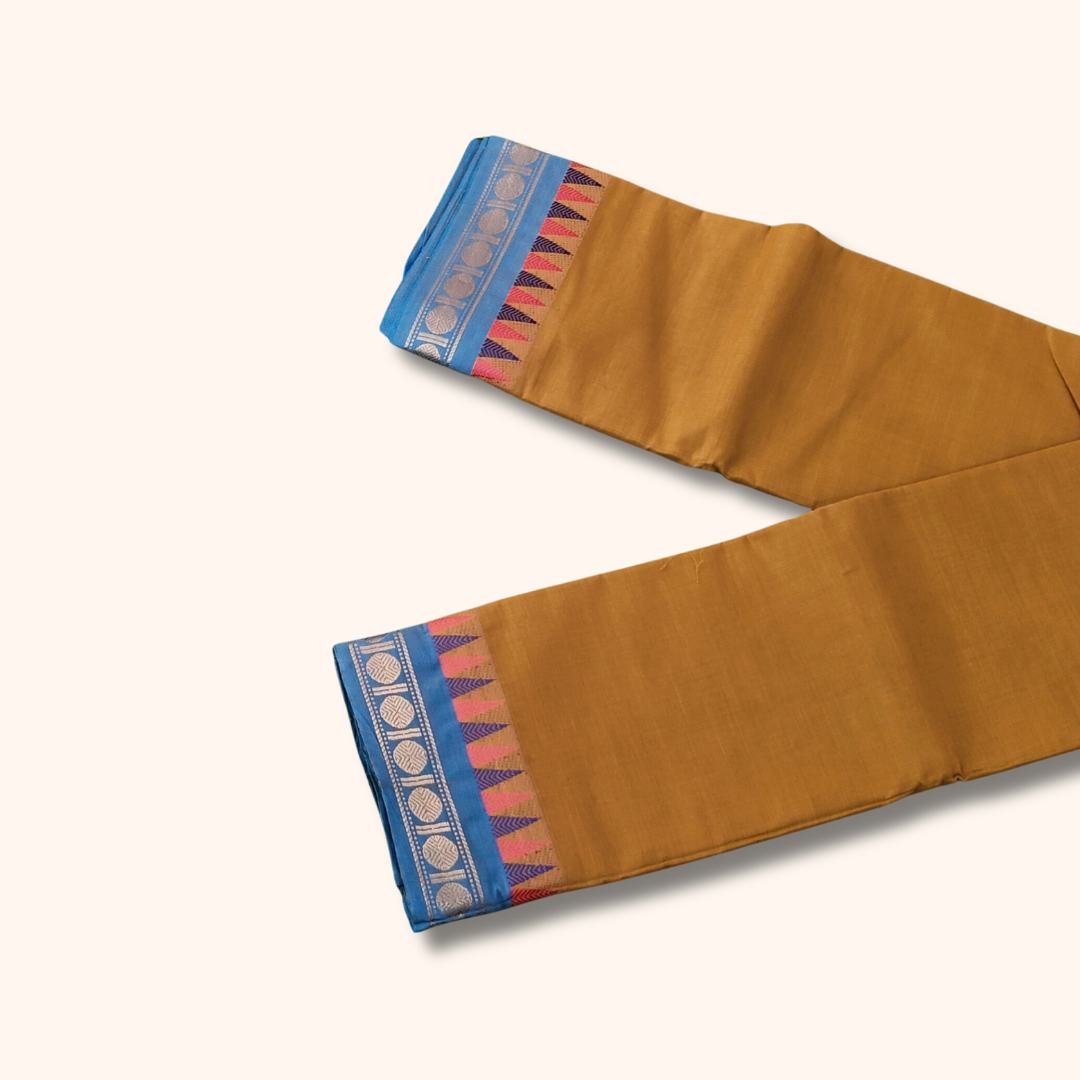 Authentic Mustard Chettinad Cotton Saree