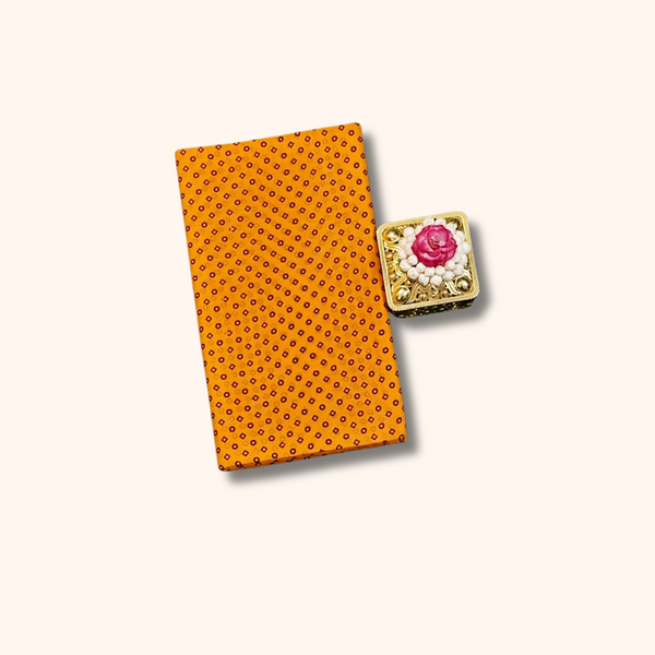 Orange Sungudi Cotton Saree with Elephant Border Design