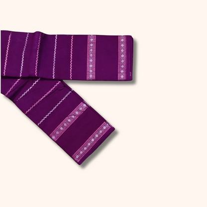 Purple Cotton Saree with Self Border