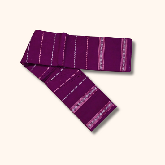 Purple Cotton Saree with Self Border