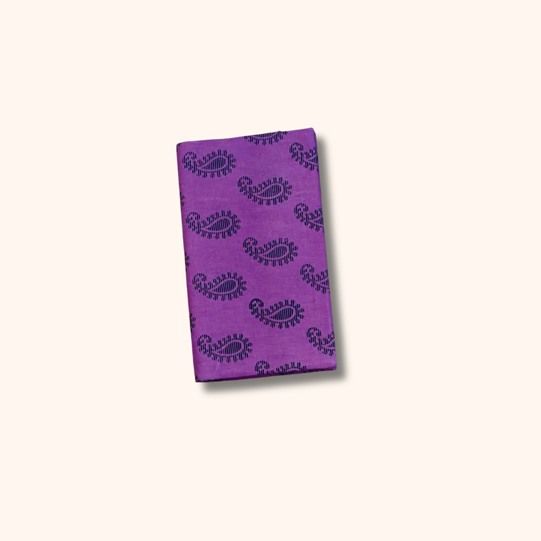 Purple Sungudi Cotton Saree with Traditional Paisley Motifs & Temple Border – Without Blouse