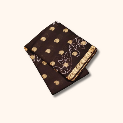 120s Count Soft Mul Cotton Sungudi Saree with Thread Work Zari