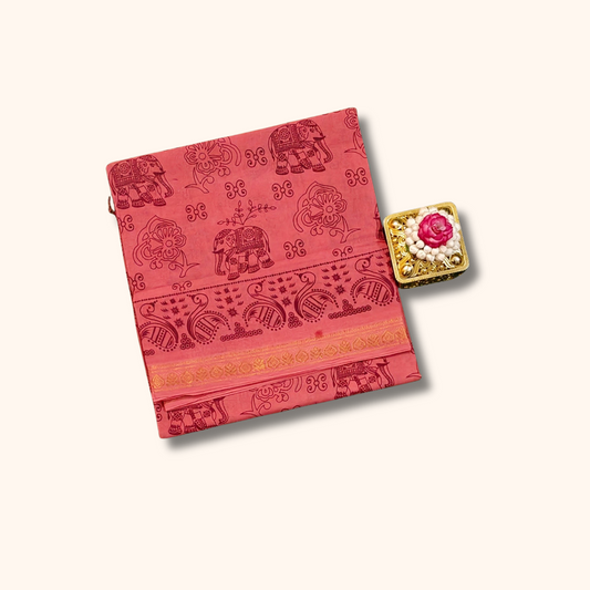 Beautiful Pink Sungudi Cotton Saree with Elephant Print Design