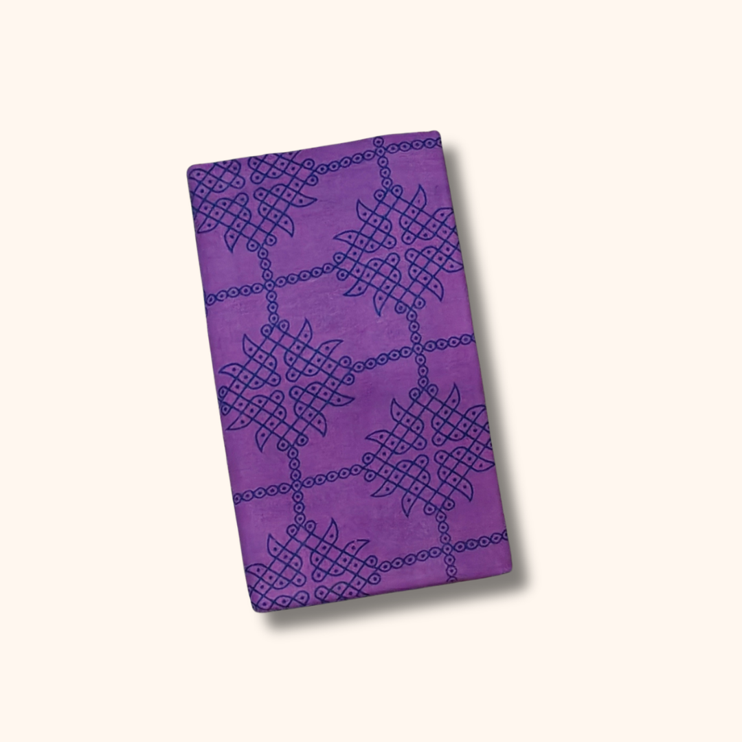 Royal Violet Kolam Print Sungudi Saree