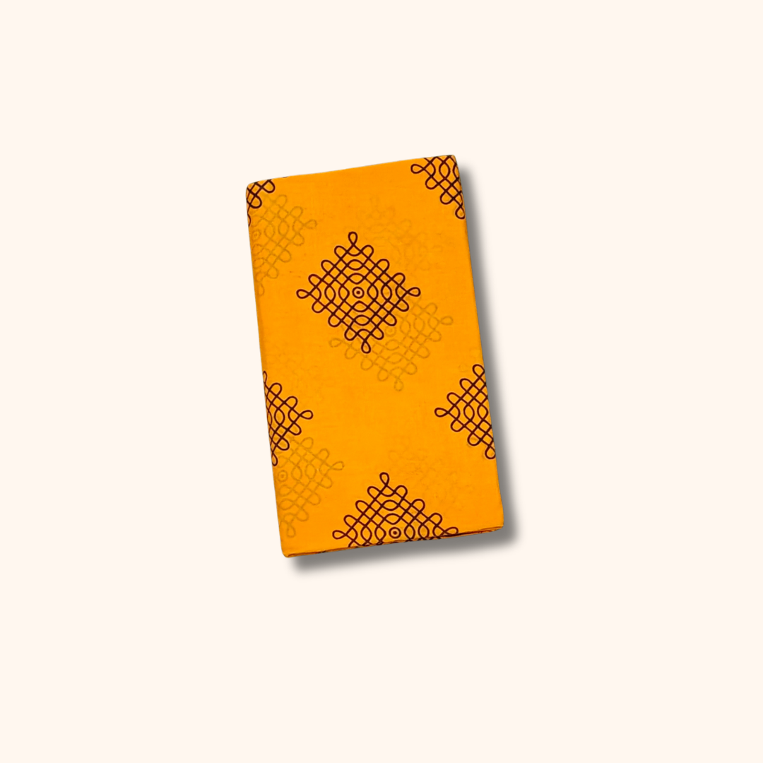 Mustard Yellow Sungudi Cotton Saree with Maroon Border