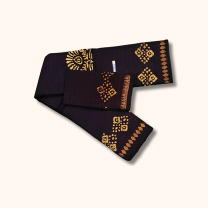 Deep Plum Batik Print with Matching Blouse Piece