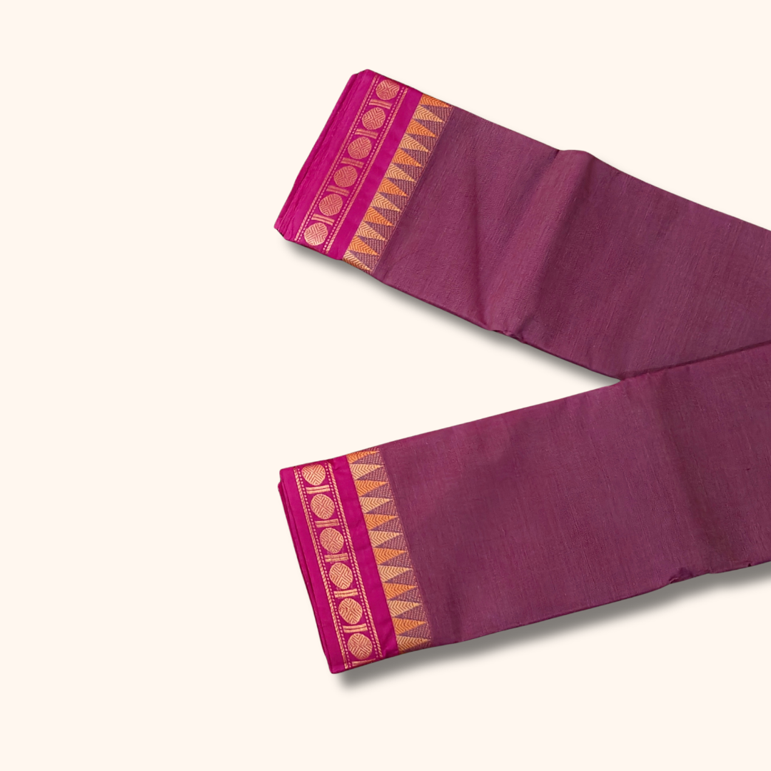Purple Thread Work Zari Chettinad Cotton Saree