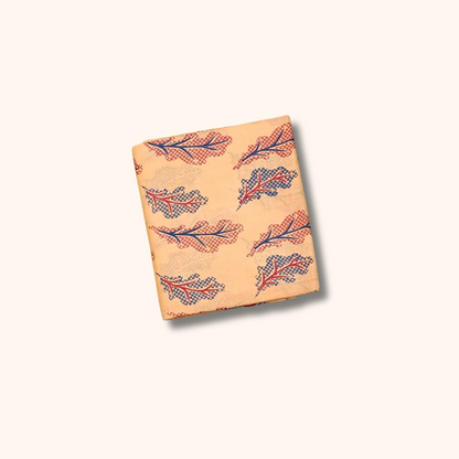 120s Count Vayal Cotton Saree in Beige with Floral Print Border