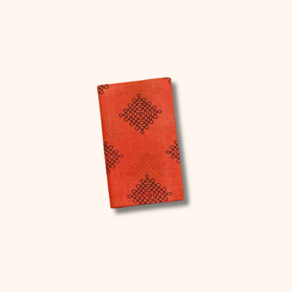 Tomato Red Kolam Design Sungudi Saree with Black Border – No Blouse