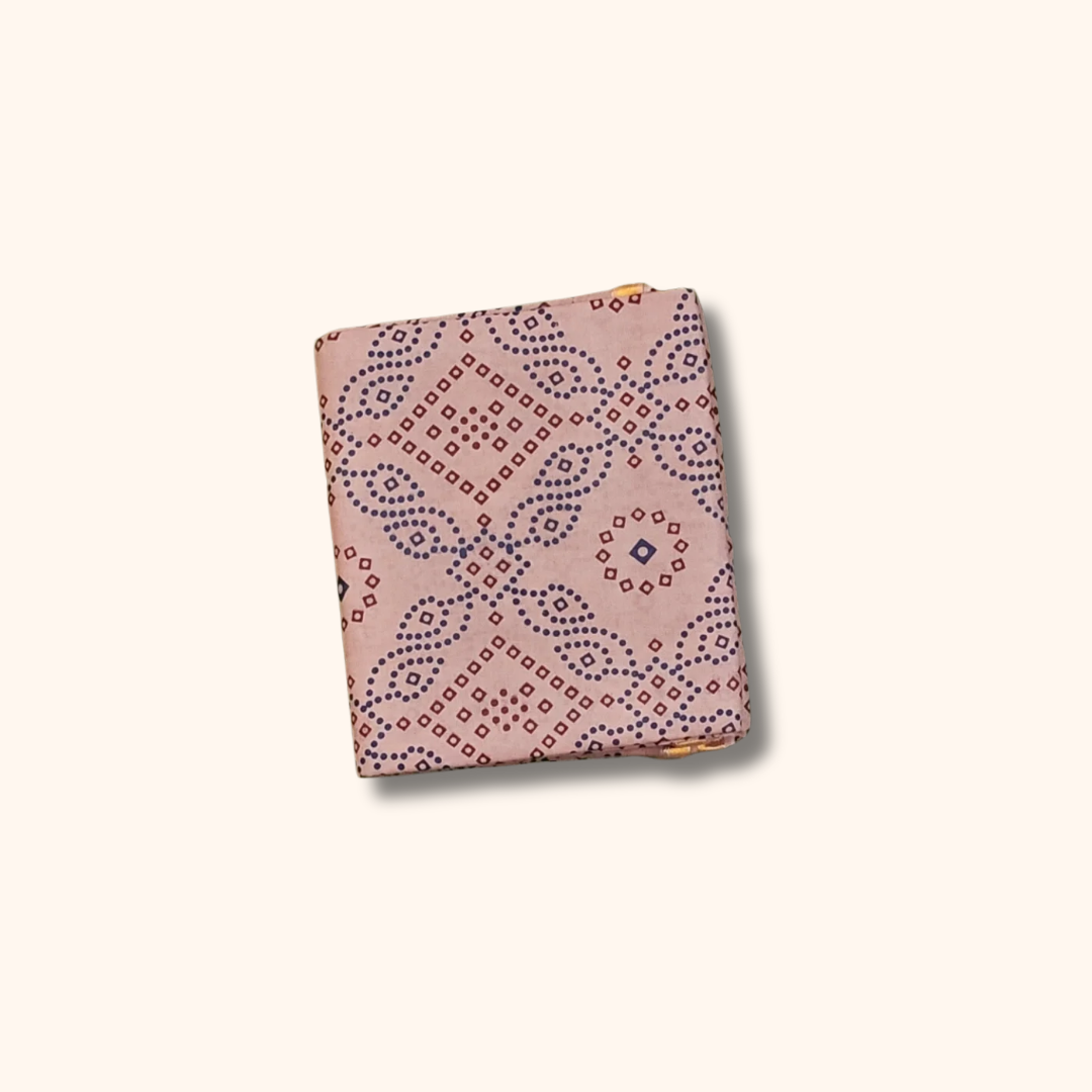 120s Count Vayal Cotton Saree in Dusty Mauve with Geometric Print