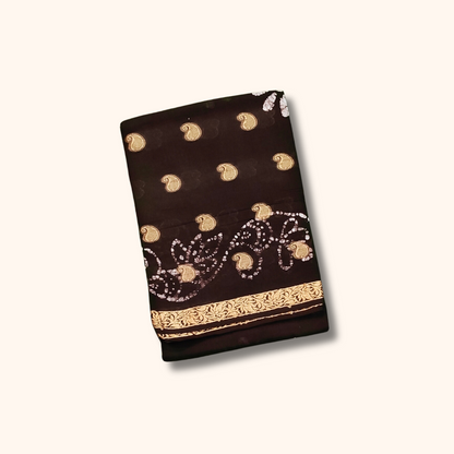 120s Count Soft Mul Cotton Sungudi Saree with Thread Work Zari