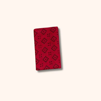 Red Sungudi Cotton Saree with Geometric Bandhani-Style Motifs & Traditional Zari Border – Without Blouse