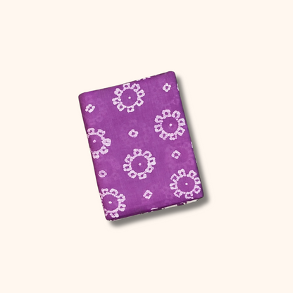 120s Count Sungudi Cotton Saree – Purple Floral Design Running Blouse Included