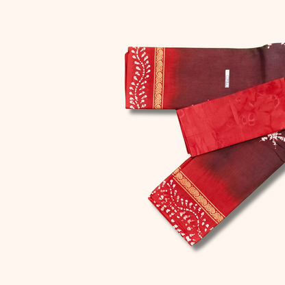 Maroon Sungudi Cotton Saree with Thread Border