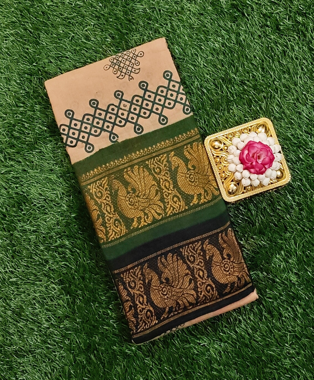 Elegant Retta Petta Design – Traditional Double Border Sungudi Saree