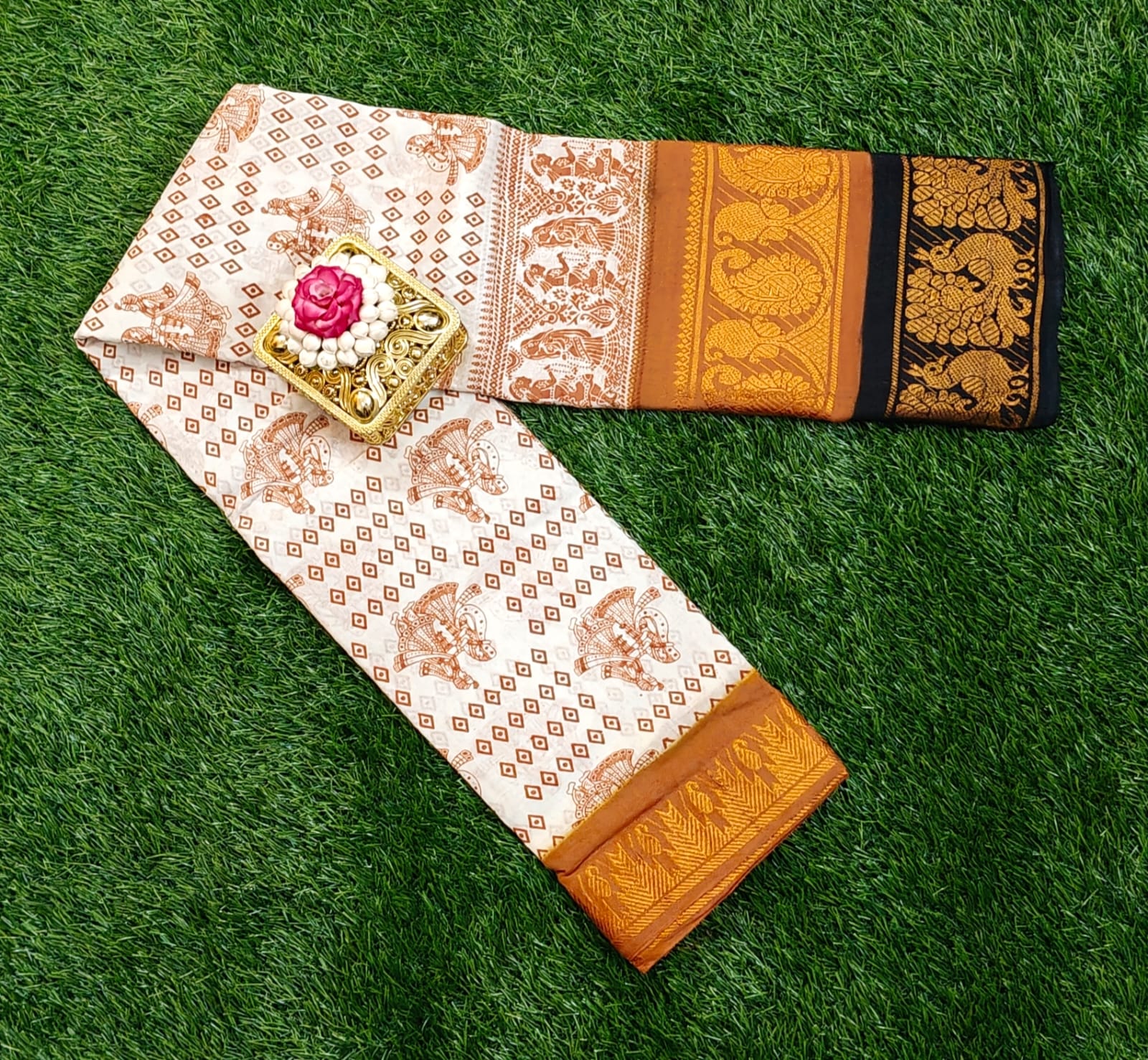 Traditional Retta Petta Sungudi –  Double Border Beauty