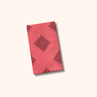 Light Pink Sungudi Cotton Saree with Maroon Border