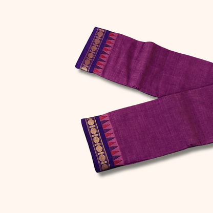 Purple Thread Work Zari Chettinad Cotton Saree