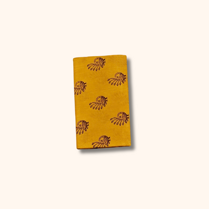 Mustard Yellow Sungudi Cotton Saree with Peacock Motifs & Traditional Zari Border – Without Blouse