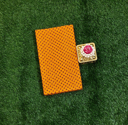 Orange Sungudi Cotton Saree with Elephant Border Design