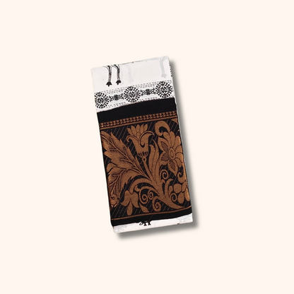 Authentic White Peacock Print Sungudi Cotton Saree