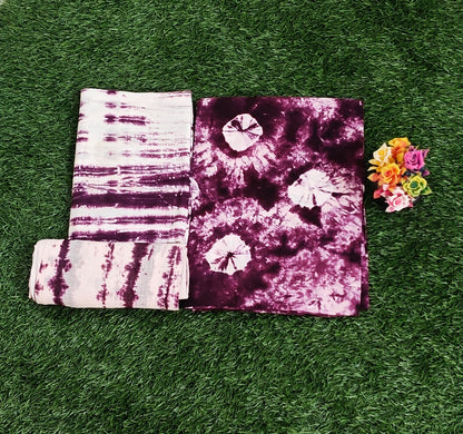Elegant Maroon & Off-White Sungudi Cotton Chudidar Material Set with Tie-Dye Design