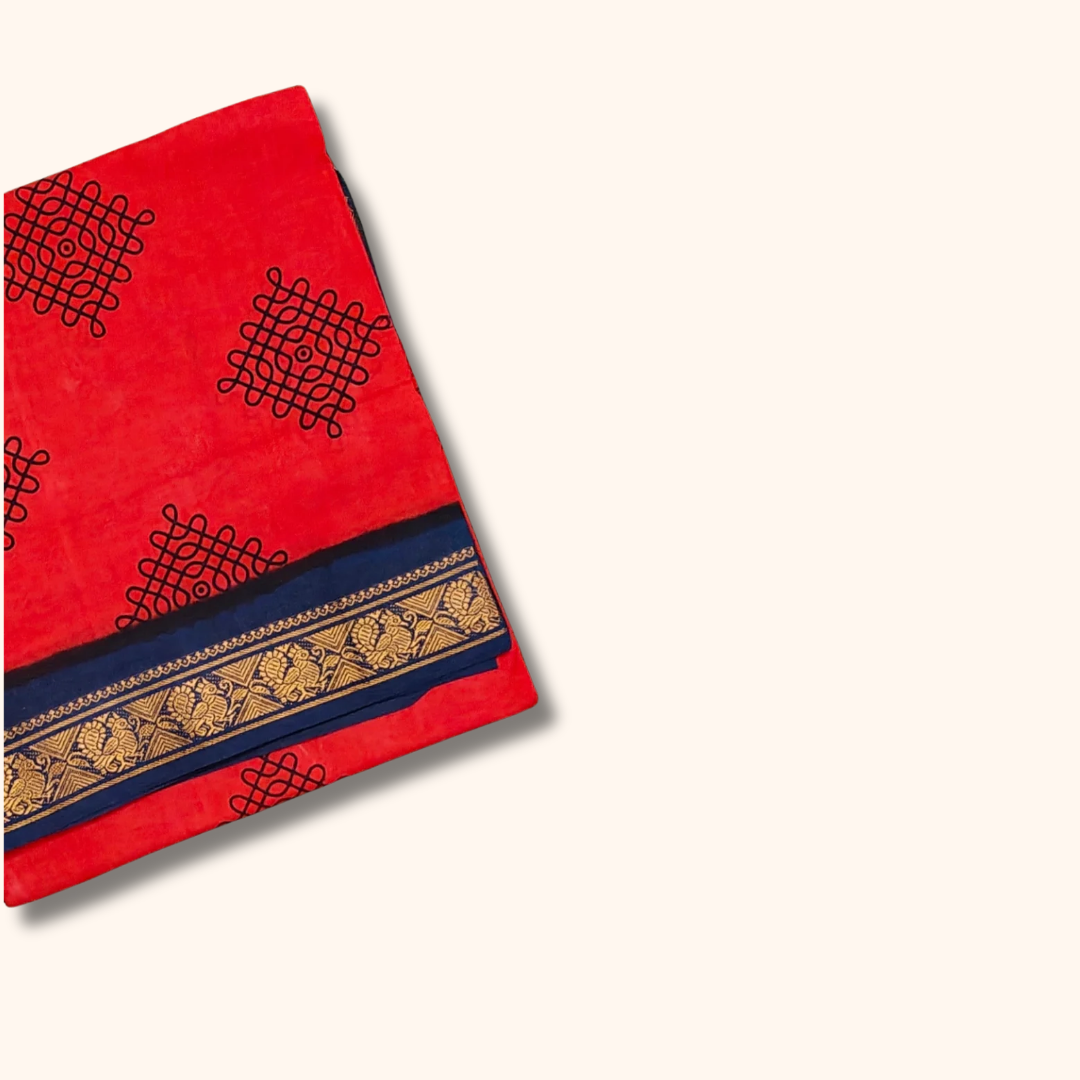 Classic Red Ethnic Saree with Traditional Border