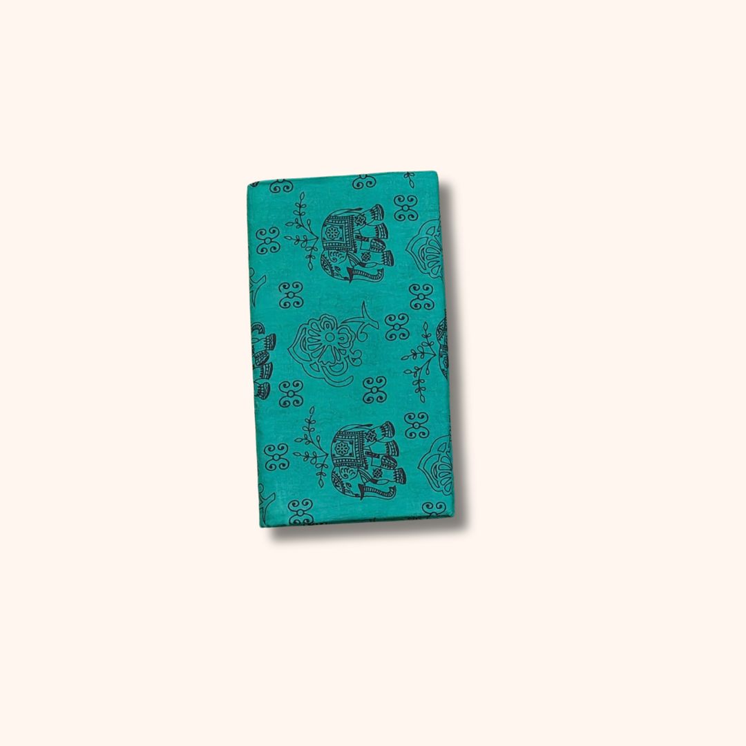Turquoise Blue Pure Sungudi Cotton Saree with Elephant & Peacock Motifs – No Blouse