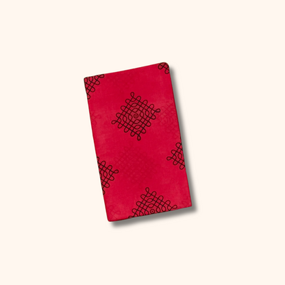 Red Soft Cotton Saree with Dark Blue Border