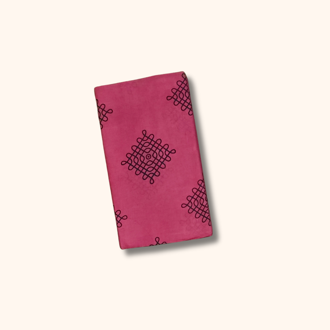 Dusty Rose Soft Cotton Saree with Navy Blue Border