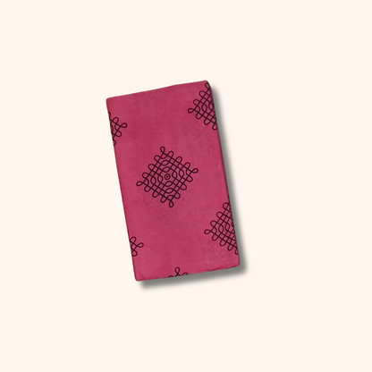 Dusty Rose Soft Cotton Saree with Navy Blue Border