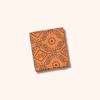 120s Count Vayal Cotton Saree in Peach with Geometric Print