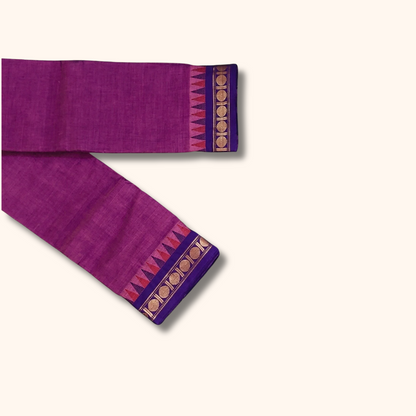 Purple Thread Work Zari Chettinad Cotton Saree